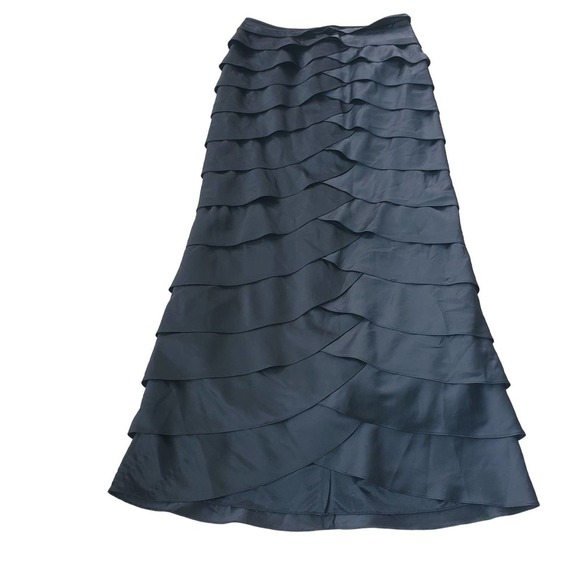 Victor Costa Black Tiered Ruffle Maxi Skirt – Elegant Eveningwear – Size 10 - Picture 15 of 15